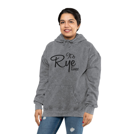 “It’s Rye Time” Unisex Mineral Wash Hoodie by RyeCentral.com